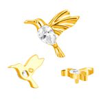 Labret Colibri em titânio com Pedra CZ Lapidada
