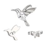 Labret Colibri em titânio com Pedra CZ Lapidada