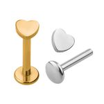 Labret topo liso de coração
