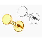  Piercing Disco Labret Titânio / Pvd Gold Redondo