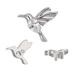 Labret beija-flor com zircônia em formato de gota