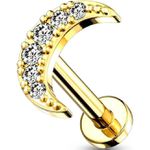 Labret lua 6 pedras em zircônia