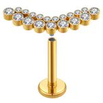 Labret cluster adornado com 19 zircônias