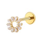 Labret de Sol radiante com 10 zircônias