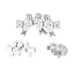 Labret- Passaros com Pedras 05 Zircônias ( 3 Corpo /2 asas )