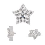 Labret Estrela cravejada com zirconia estrelar no meio