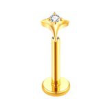 Labret - 04 Pontas Lone Estrela com CZ central Pedra Cravada e Lapidada