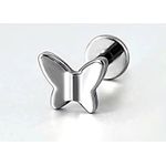 Piercing Labret Borboleta Titânio/ Pvd Gold 100% Hipoalergênico Rosca Interna