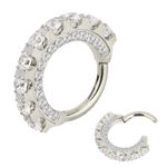 Argola Clicker Segmentada Com Pedras Cz Em Pedraria