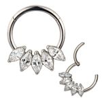 Argola Segmentada Com 5 Navete Zirconia Natural