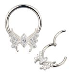 Argola Asa Com Zirconias e Navete Central Black