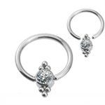 Argola Captive Com Pedraia e Bolinhas Tribais
