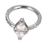 Argola Clicker Com Pedraria Swarovski Triângulo