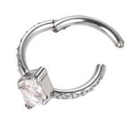 Argola Clicker Com Pedraria Swarovski Triângulo