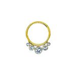 Argola Clicker Segmentada Com Pedraria , 05 Cz 