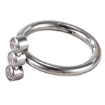 Argola Clik Com 3 Pedras Arredonadas Zirconia