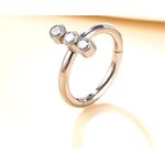 Argola Clik Com 3 Pedras Arredonadas Zirconia