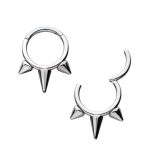Argola Com 3 Spike Em Titanio