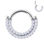 Argola Dupla Segmentada Com Pedras Cz