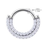 Argola Dupla Segmentada Com Pedras Cz