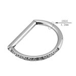 Argola Formato D Ring Cravejada Pedras Zircônias