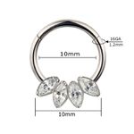 Argola Segmentada Com 04 Navete e Zirconias Natural
