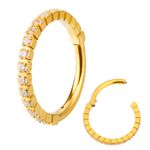 Argola Segmentada Com Pedras Cz Intercaladas e Encrustada