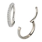 Argola Titanium 2 Linhas Em Pedraria CZ Continua