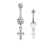 Joia De Umbigo Com Pedras Elaborada Em Titanio Cravejada Com Zirconia