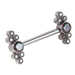 Joia Mamilo Com Pedra Zirconia Material Titanio