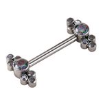 Joia Mamilo Com Pedra Zirconia Material Titanio