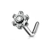 Piercing Titanio Nariz Formato L Com Pedraria 