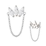 Labret Correntinha 03 Marquise Cz Em Trapezio