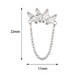 Labret Correntinha 4 Marquise Cz Em Trapezio