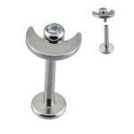 Labret Formato Lua Com Pedra Lapidada Rosca Interna