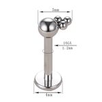 Labret Ornamental Com Bola 3mm Central e 3 Esferas Tribais