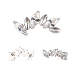 Labret Topo 03 Pedras Marquise Cz Alternadas e Cravadas Em Titanio