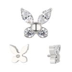 Labret Topo 2 Marquise Com 2 Cz Redondas Fomando Borboleta