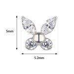 Labret Topo 2 Marquise Com 2 Cz Redondas Fomando Borboleta