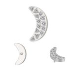 Labret Topo Meia Lua Em Titano Com Pedras Cz Cravadas