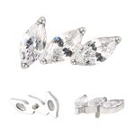 Labret, 03 Navete De Zircônia Com 2 Delas Inclinadas