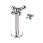 Labret Ornamental Com Esferas Formato Cruz