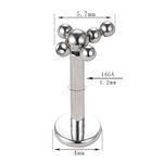 Labret Ornamental Com Esferas Formato Cruz