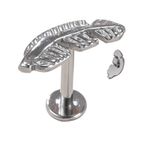 Piercing Em Titanio Labret Formato De Folha