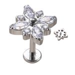 Labret 08 Pedras Zircônias Cravejadas Com Detalhes Definidos 