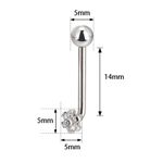 Piercing Intimo Cristina Com 05 Pedras Cz Formato Flor