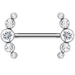 Piercing Mamilo Com 05 Pedras Cz 