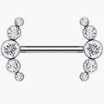 Piercing Mamilo Com 05 Pedras Cz 