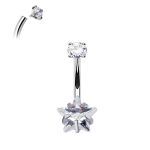 Piercing Titanio Para Umbigo Formato Pedra Estrela