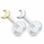 Labret Em Titanio Meia Lua Rosca Interna